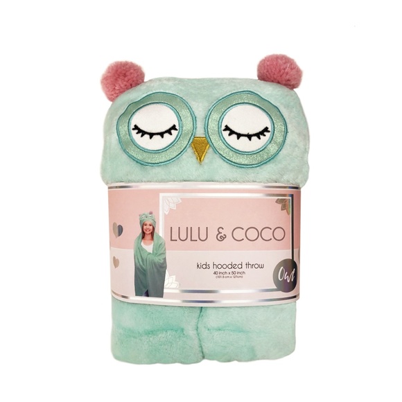 Lulu and Coco Kids Hooded Cozy Owl Throw - Picture 1 of 2